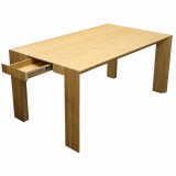 Op maat tafel, bamboe caramel horizontaal, Arc serie