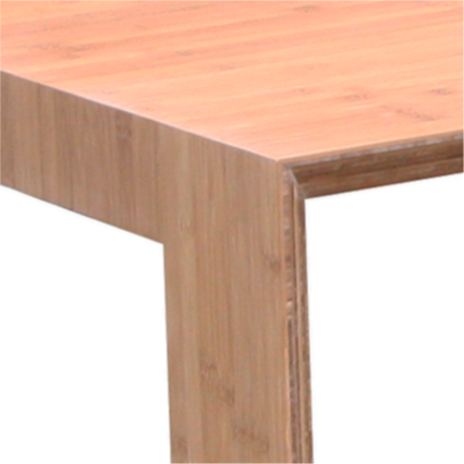 Moderne tafel op maat, bamboe caramel